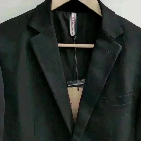 PAUL JONES | Men's  Black Two Button Down Long Sleeved Fitted Sports Blazer - Picture 5 of 9